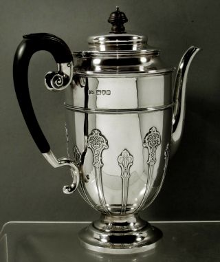 English Sterling Coffee Pot 1901 Queen Anne Manner 3