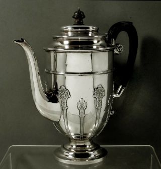 English Sterling Coffee Pot 1901 Queen Anne Manner 4