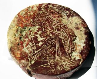 Ancient Pre - Columbian Ojuelos de Jalisco Stone Alien Disk Artifact 4