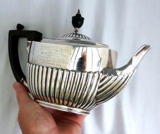 501gm Sterling Silver Trophy Teapot.  Wiltshire Special Champion Prize Horse 1904