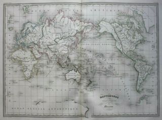 Antique Map,  World On Mercator 