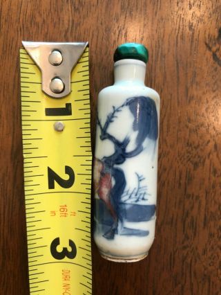 Chinese Snuff Bottles,  group of four,  red/blue hand painted; one w red crackle 5