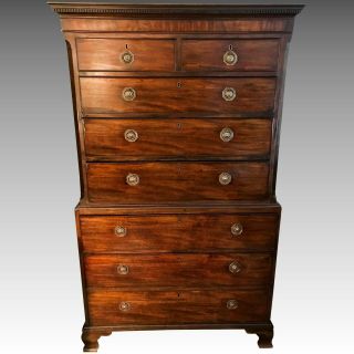 Antique 18th Century George Iii Tallboy Chest On Chest - Available