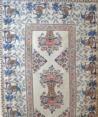 Fabulous Vintage Persian Hand Block Printed Cotton Panel Ss175
