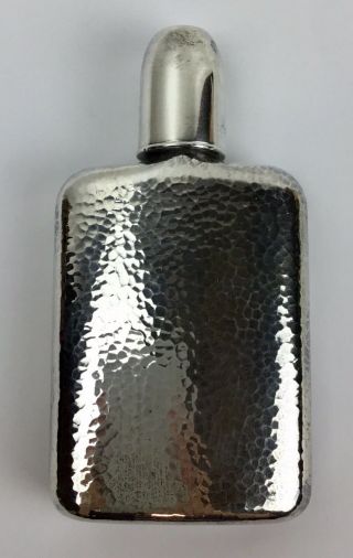 Vintage Japanese Hand Hammered Sterling Silver Curved Pocket Flask With Cup Cap 6