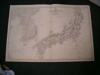 Antique Admiralty Chart 2347 Japan & Part Of Korea 1914 Edn