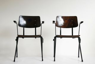 2x Galvanitas S17 vintage design chairs - Jean Prouvé,  Wim Rietveld 4