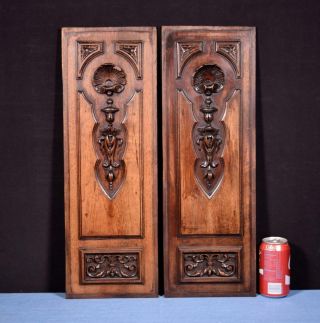 Antique French Highly Carved Panels In Walnut Wood Salvage