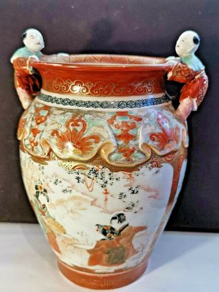 Antique Japanese Kutani Tsukuru Dai Nippon Meiji Porcelain Vase Sumida Style 2
