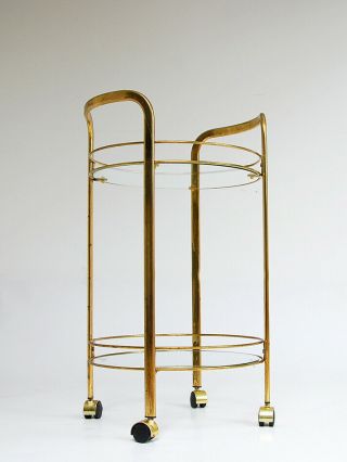 Elegant Hollywood Regency Trolley,  Brass & Glass.