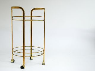 Elegant Hollywood Regency Trolley,  Brass & Glass. 6