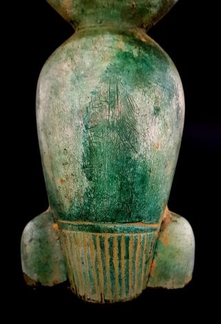 Very Rare Egyptian Isis Hathor Goddess Figurine Head Sculpture Faience Amulet 7