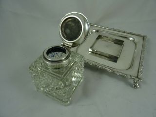 SMART solid silver INK WELL,  1924,  783gm 3