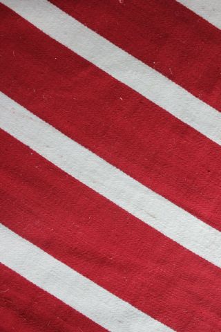 Grain Sack Antique Folk Art Bag textile red & white stripe for cutting projects 5