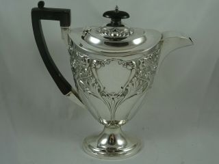 Stunning Edwardian Silver Coffee Pot,  1903,  691gm