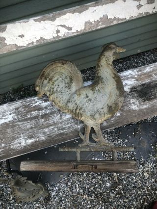 Vintage Country French Tin Rooster Architectural Fragment