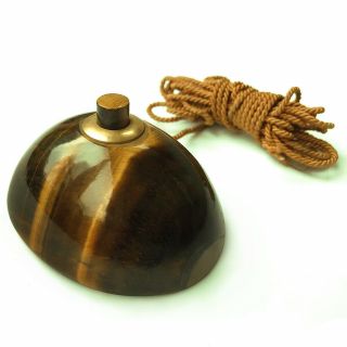 A Antique Tigers Eye Electric Butlers Servants Desk Table Bell Push