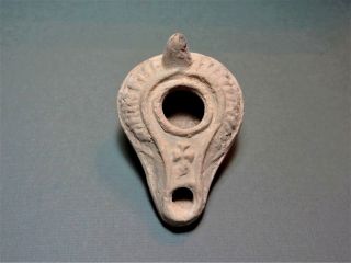 Ancient Oil Lamp with Cross Sign Byzantine Christian 400 - 600 AD 2