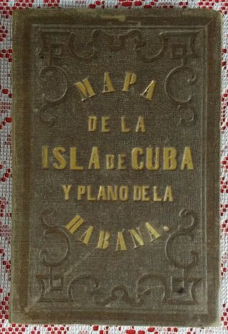 Antique Mapa De La Isla De Cuba Y Plano De La Habana 1853