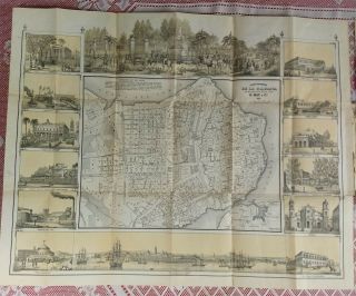 Antique Mapa de la isla De cuba Y plano de la habana 1853 8
