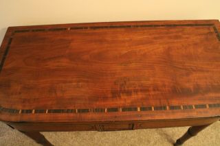 Antique Mahogany George Iii Fold Over Games Table With Banding Inlay