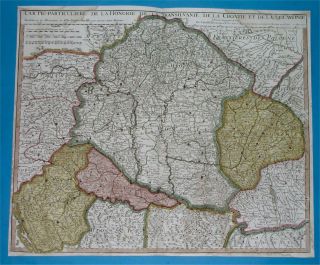 1717 Rare Map Of Hungary Slovakia Croatia Transylvania Romania Serbia