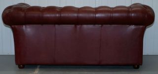 RRP £2699 TETRAD ENGLAND REDDISH BROWN LEATHER CHESTERFIELD SOFA PART OF SUITE 12