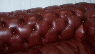 RRP £2699 TETRAD ENGLAND REDDISH BROWN LEATHER CHESTERFIELD SOFA PART OF SUITE 7