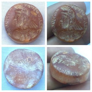 Sassanian Agate Seal Intaglio King
