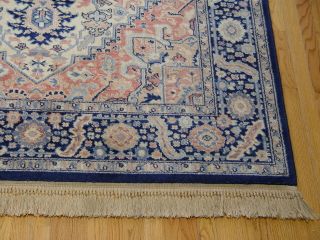 KARASTAN 748 BLUE HERIZ AMERICAN WOOL AREA RUG CLEANED 5 ' 9 