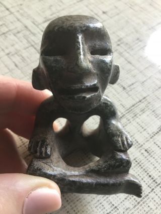 Pre Colombian Jade/greenstone Aztec Statue C.  1325 - 1521ad