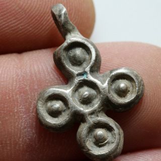 Museum Quality Byzantine Silver Christian Cross Pendant Circa 700 Ad
