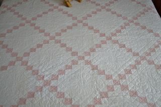 Antique Hand Stitched Nine Patch Quilt 5