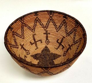 Incredible Design & Old Native American Basket Apache Crosses & Whirling Logs