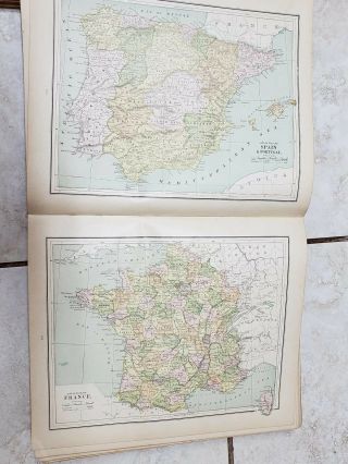 Antique The People ' s Illustrated and Descriptive Family Atlas of the World 1886 9