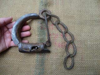 Antique Wrought Iron Restraints Legcuff Shackles Leg Iron Ottoman Slave Lock