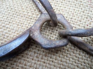 ANTIQUE WROUGHT IRON RESTRAINTS LEGCUFF SHACKLES LEG IRON OTTOMAN SLAVE LOCK 8