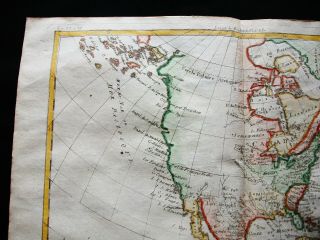 1770 BONNE - orig.  map of NORTH AMERICA,  USA,  UNITED STATES,  CANADA MEXICO TEXAS 5