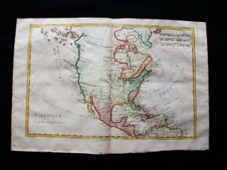 1770 BONNE - orig.  map of NORTH AMERICA,  USA,  UNITED STATES,  CANADA MEXICO TEXAS 8