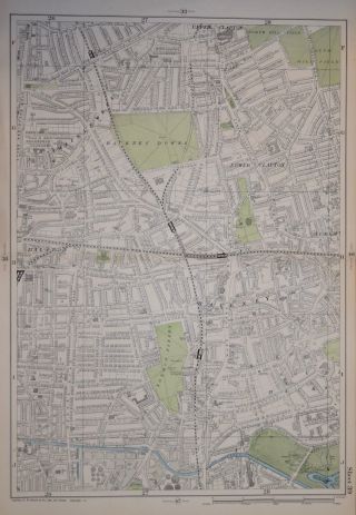 London - London Fields And Hackney Downs By G.  Bacon.  9 " Scale.  1902