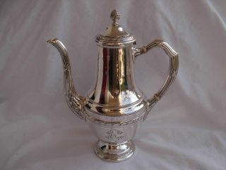 Antique French Sterling Silver Coffee Pot,  Louis Xvi Style,  Early 20th Century