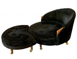 Signed Craft Associates Adrian Pearsall Havana Mid Century Chair And Ottoman
