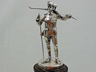 Antique Swedish Silver Statue Sweden Army Military Rifle Ski Hallberg Sterling