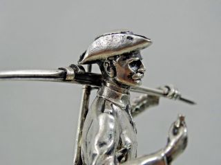 ANTIQUE SWEDISH SILVER STATUE Sweden Army Military Rifle Ski HALLBERG sterling 7