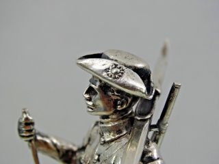ANTIQUE SWEDISH SILVER STATUE Sweden Army Military Rifle Ski HALLBERG sterling 8