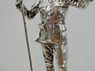 ANTIQUE SWEDISH SILVER STATUE Sweden Army Military Rifle Ski HALLBERG sterling 9