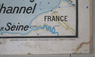 Rare Vintage French Map.  UNITED KINGDOM.  In English.  VIDAL LABLACHE.  1m x 1m20. 9