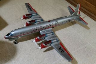 Vintage Tin Cragstan American Airlines Jet Plane Japan Battery Toy Airplane