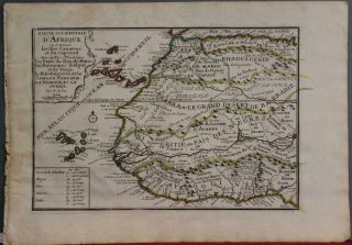 Canary Islands West Africa 1703 De Fer Unusual Antique Copper Engraved Map