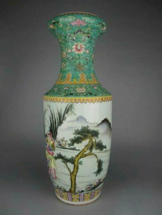 A Large Chinese porcelain famille verte Figure pattern Vase 61cm 5